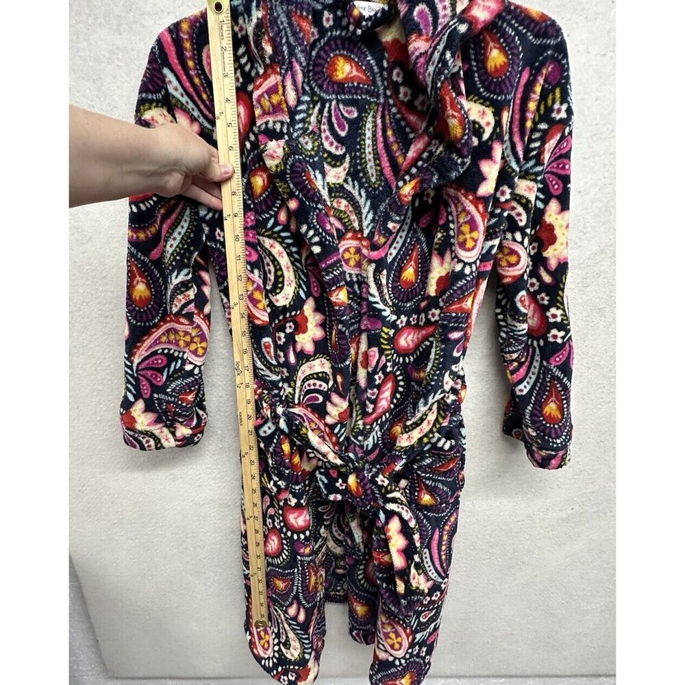 Vera Bradley Womens Size S M Robe Hooded Plush Parisian Paisley Tie Pockets - Picture 3 of 4